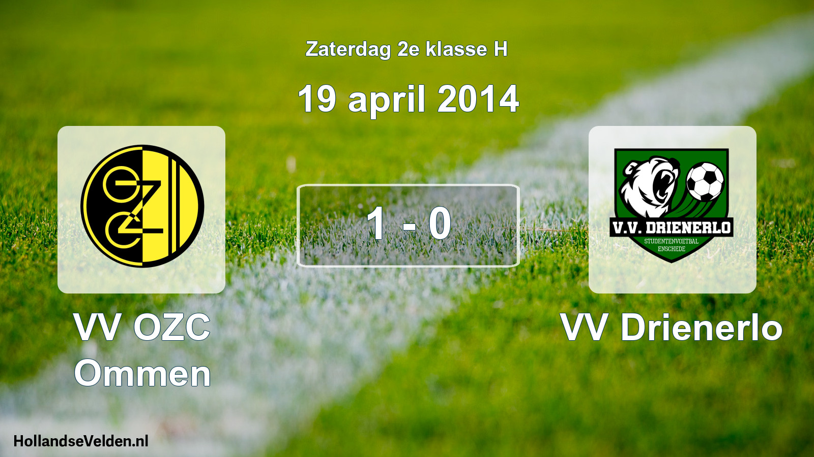 Total number of matches played: VV OZC Ommen - VV Drienerlo 1 - 0 (19 April 2014)