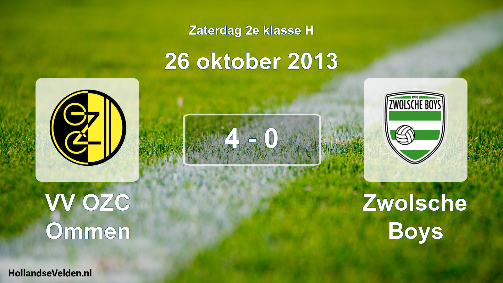Total number of matches played: VV OZC Ommen - Zwolsche Boys 4 - 0 (26 October 2013)