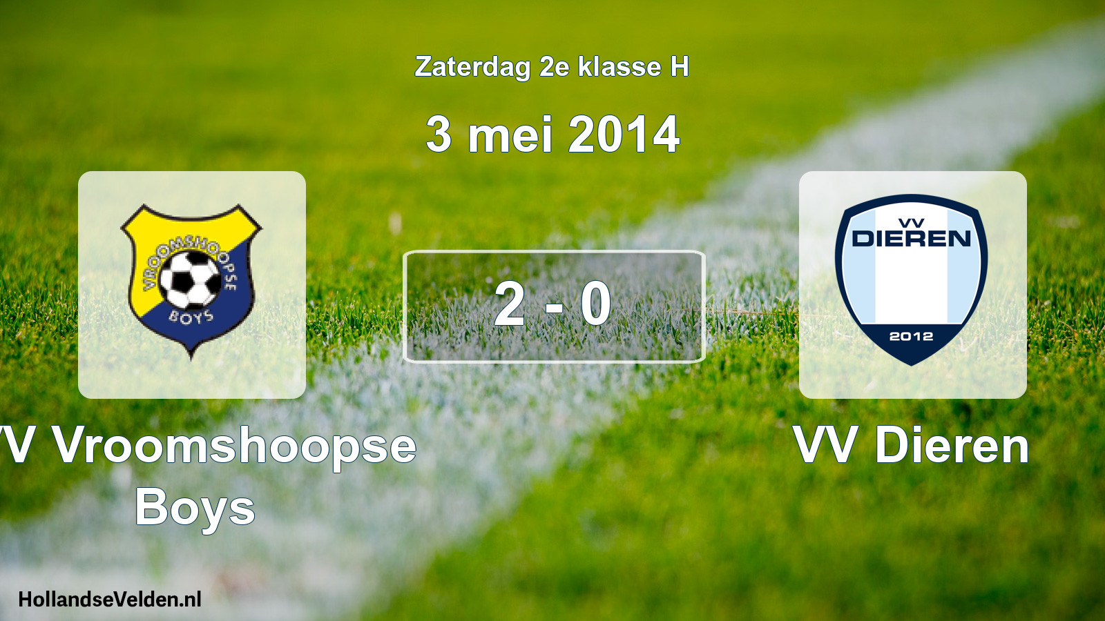 Total number of matches played: VV Vroomshoopse Boys - VV Dieren 2 - 0 (3 May 2014)