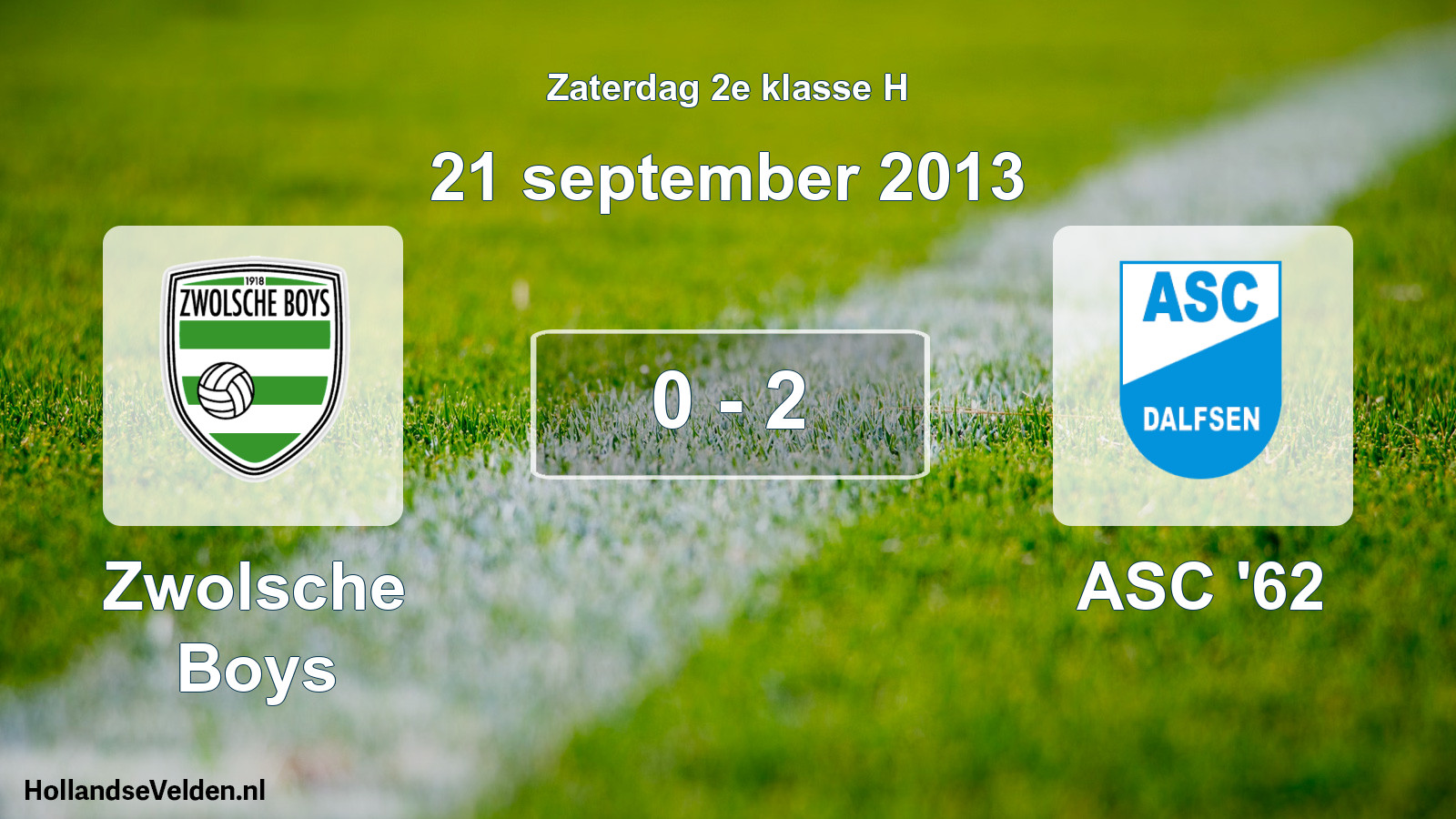 Total number of matches played: Zwolsche Boys - ASC '62 0 - 2 (21 September 2013)
