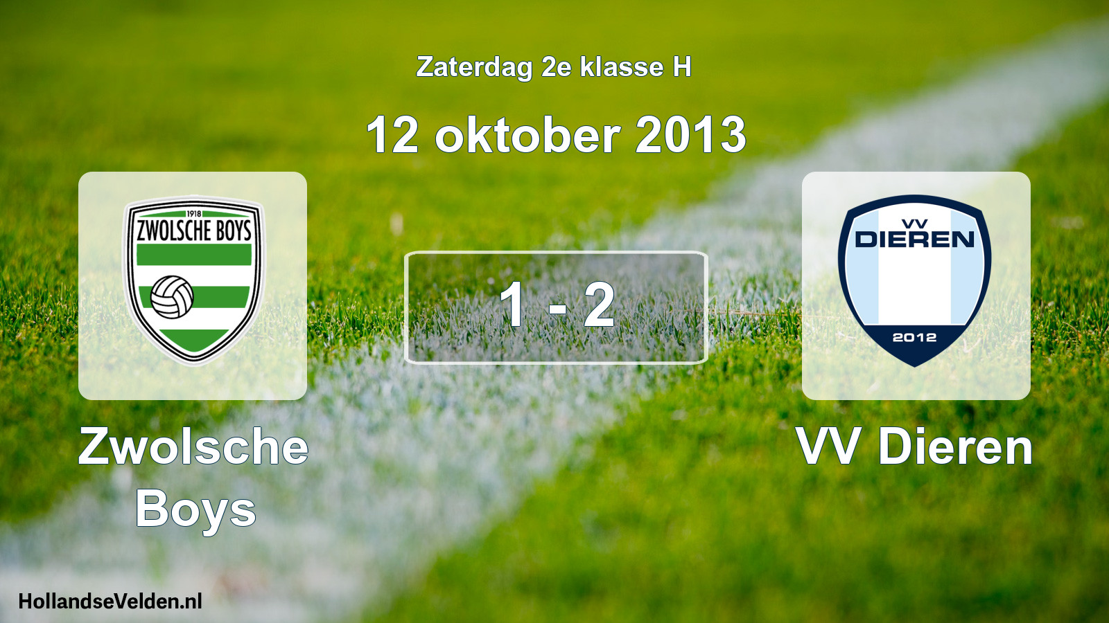 Total number of matches played: Zwolsche Boys - VV Dieren 1 - 2 (12 October 2013)