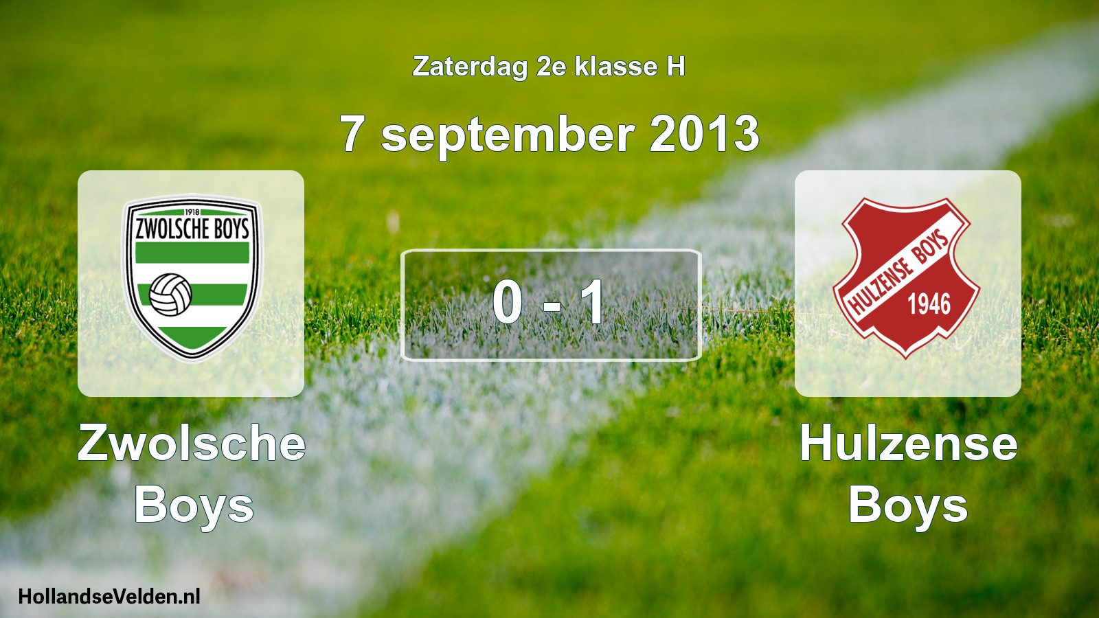 Total number of matches played: Zwolsche Boys - Hulzense Boys 0 - 1 (7 September 2013)