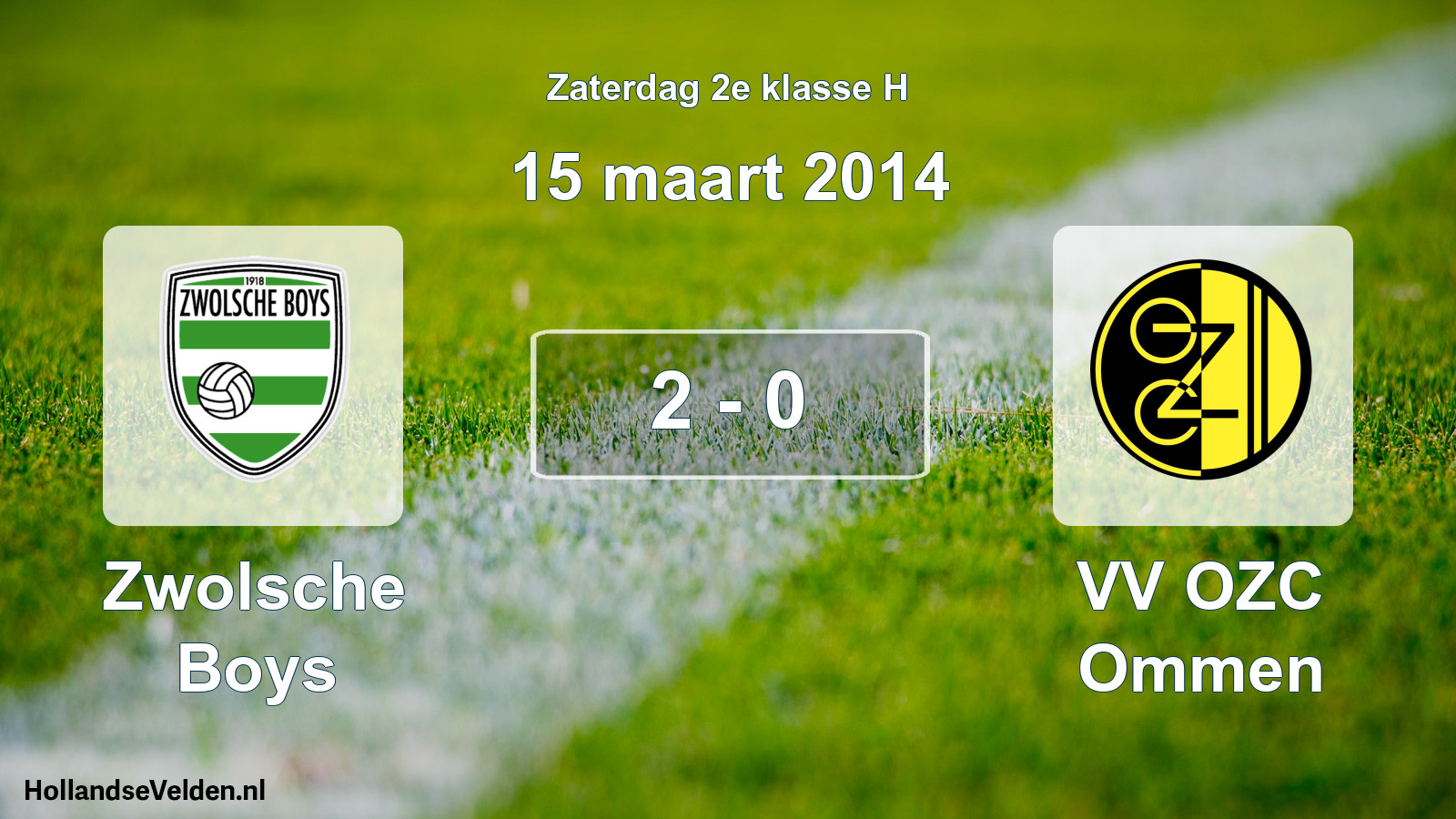 Total number of matches played: Zwolsche Boys - VV OZC Ommen 2 - 0 (15 March 2014)