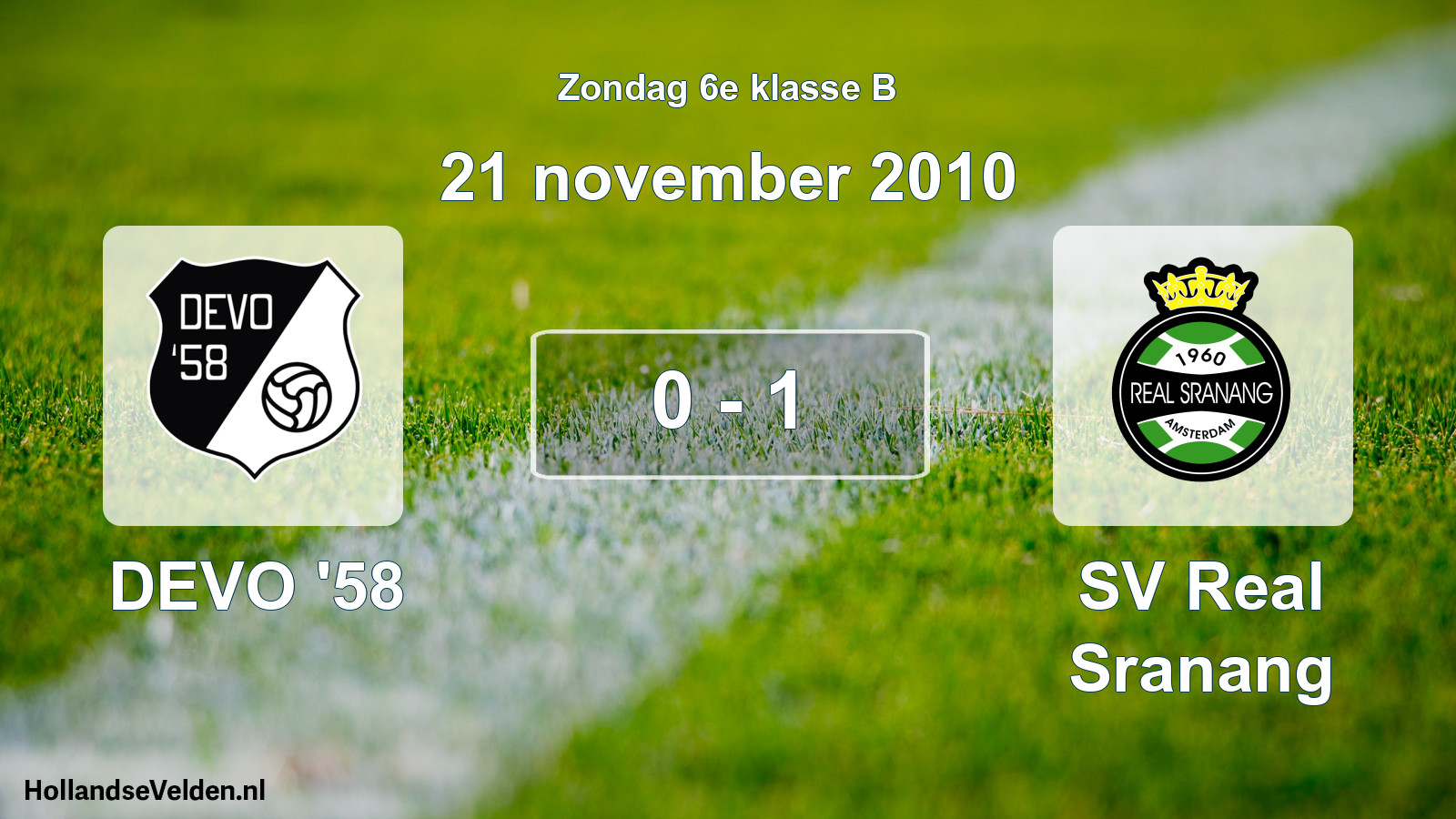 Total number of matches played: DEVO '58 - SV Real Sranang 0 - 1 (21 November 2010)