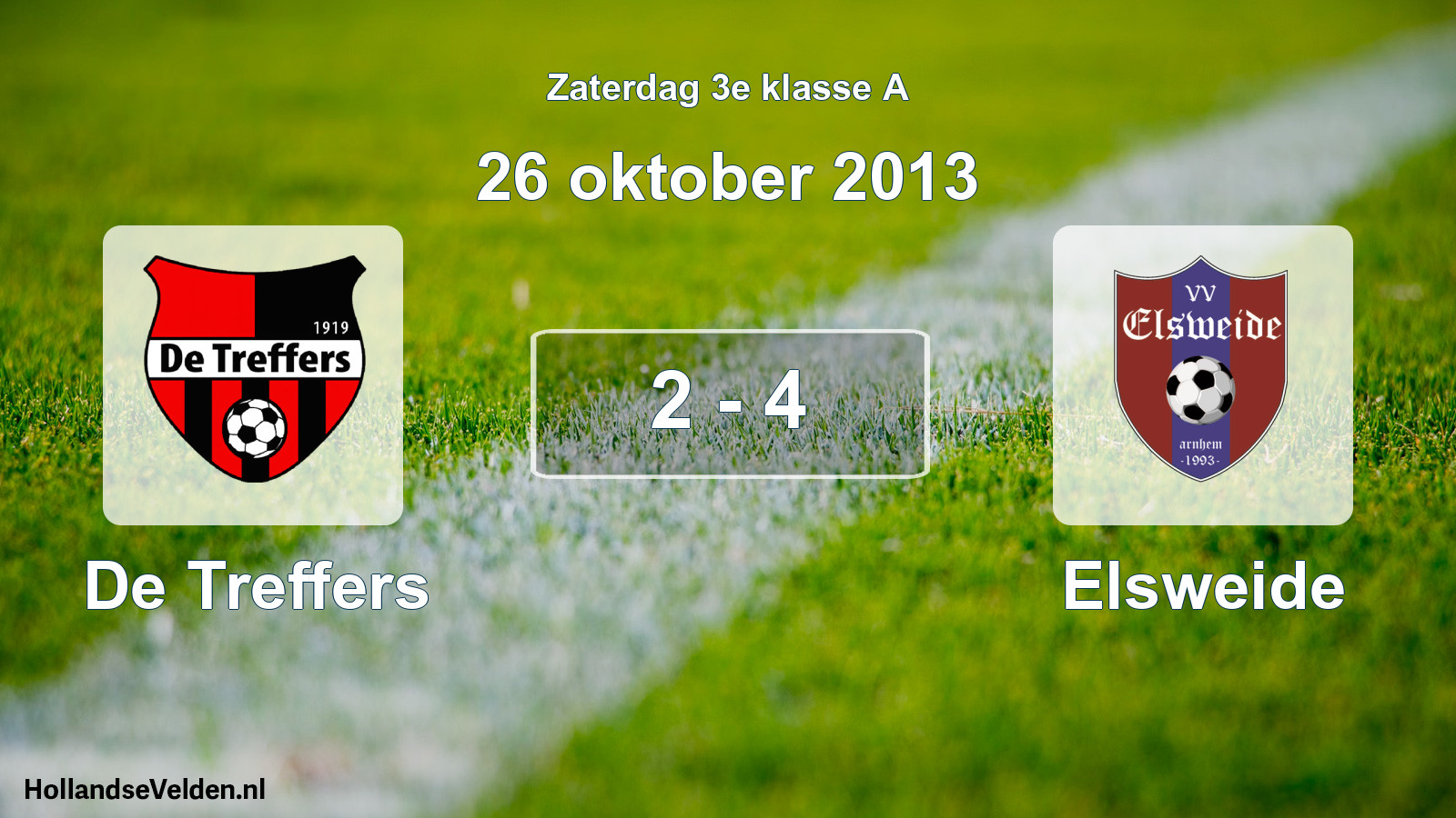 Total number of matches played: De Treffers - Elsweide 2 - 4 (26 October 2013)