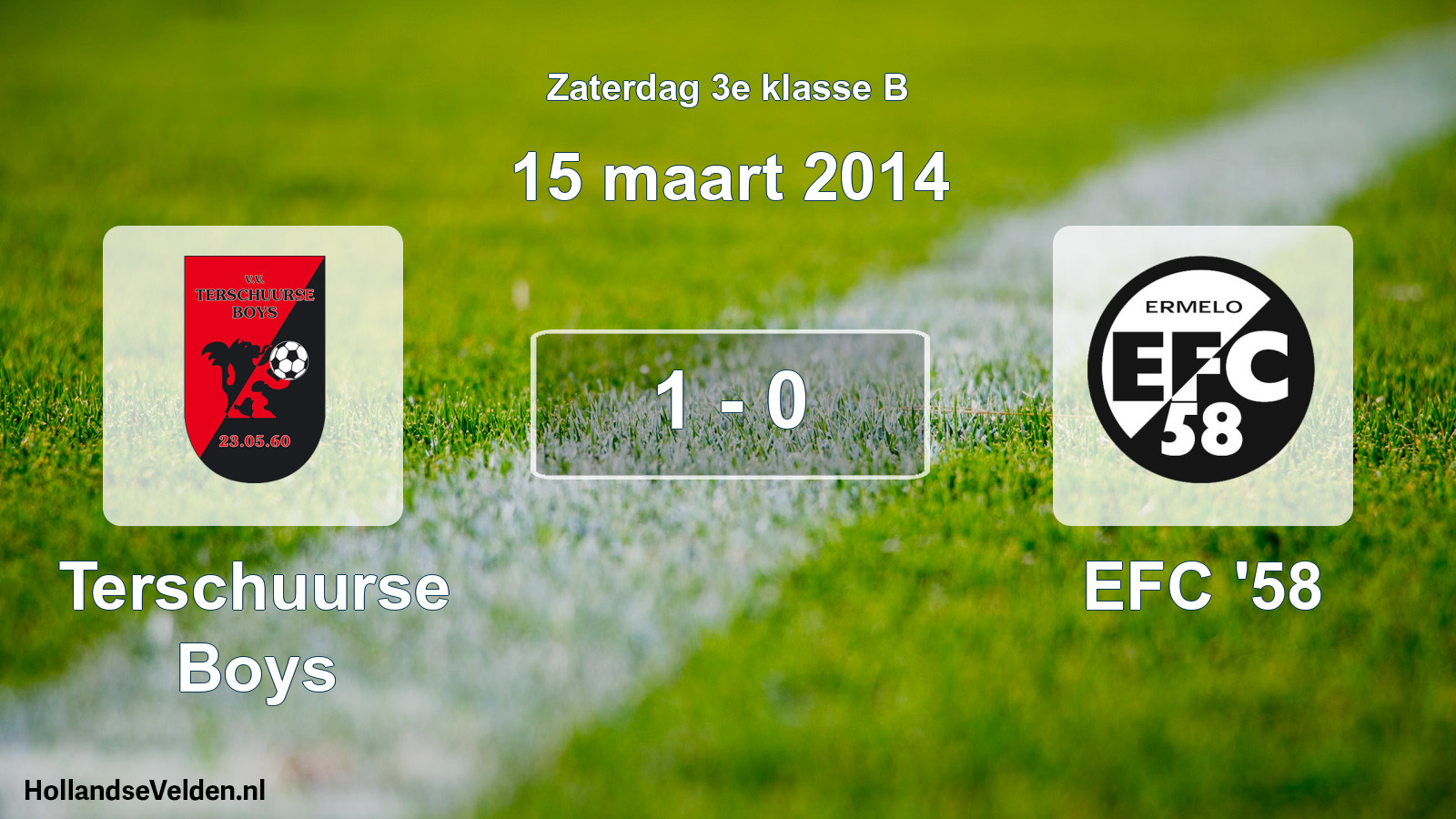 Total number of matches played: Terschuurse Boys - EFC '58 1 - 0 (15 March 2014)