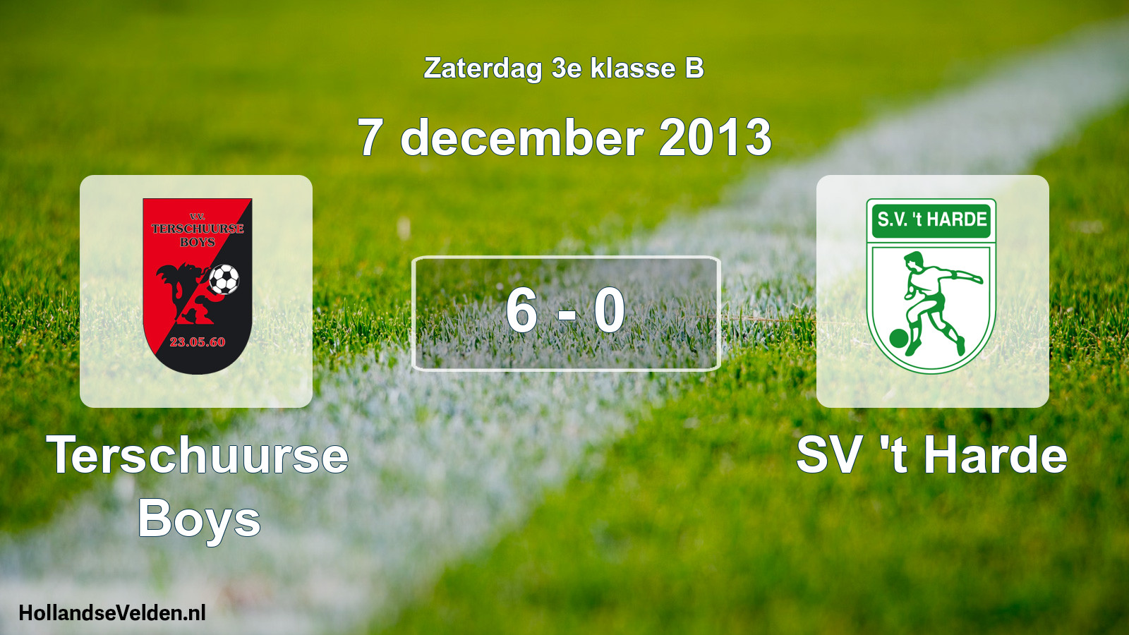 Total number of matches played: Terschuurse Boys - SV 't Harde 6 - 0 (7 December 2013)