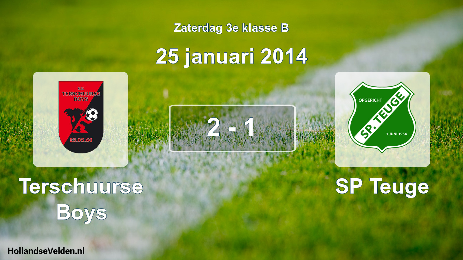 Total number of matches played: Terschuurse Boys - SP Teuge 2 - 1 (25 January 2014)