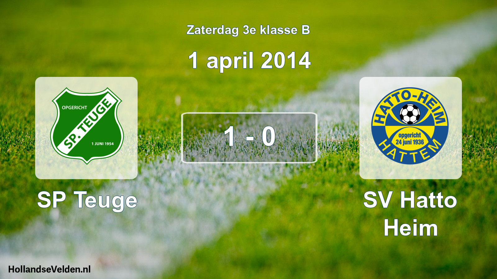 Total number of matches played: SP Teuge - SV Hatto Heim 1 - 0 (1 April 2014)