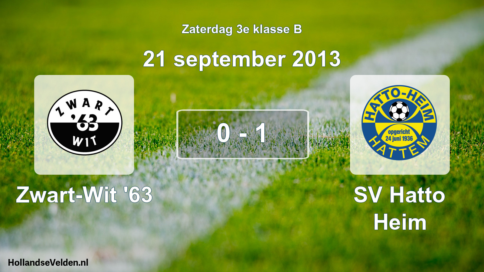 Total number of matches played: Zwart-Wit '63 - SV Hatto Heim 0 - 1 (21 September 2013)