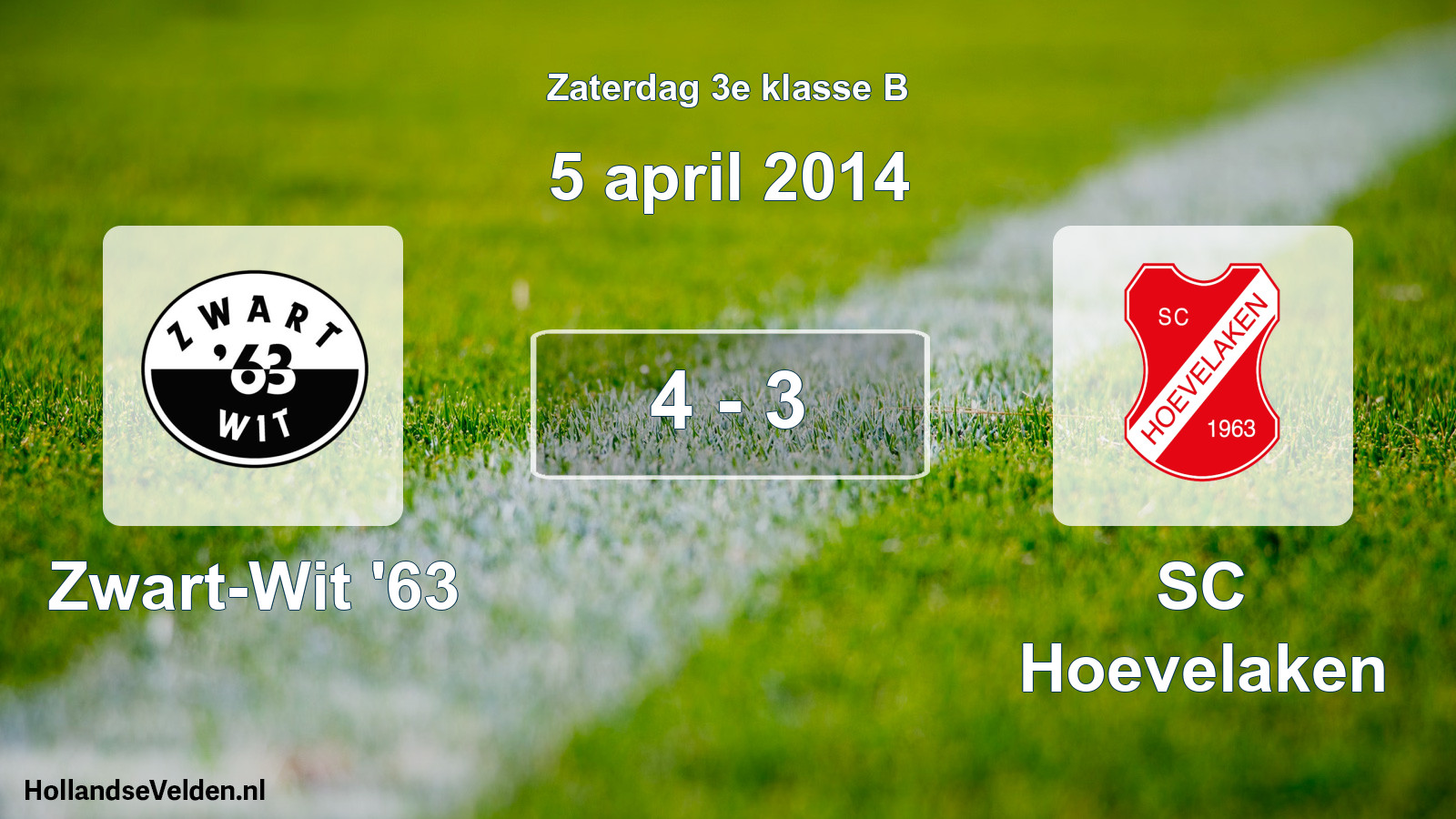 Total number of matches played: Zwart-Wit '63 - SC Hoevelaken 4 - 3 (5 April 2014)