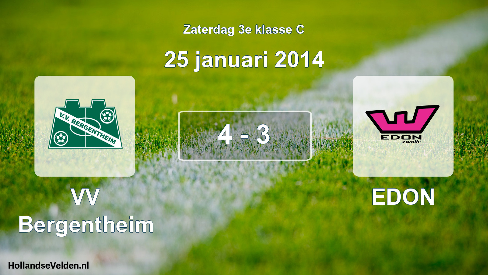 Total number of matches played: VV Bergentheim - EDON 4 - 3 (25 January 2014)