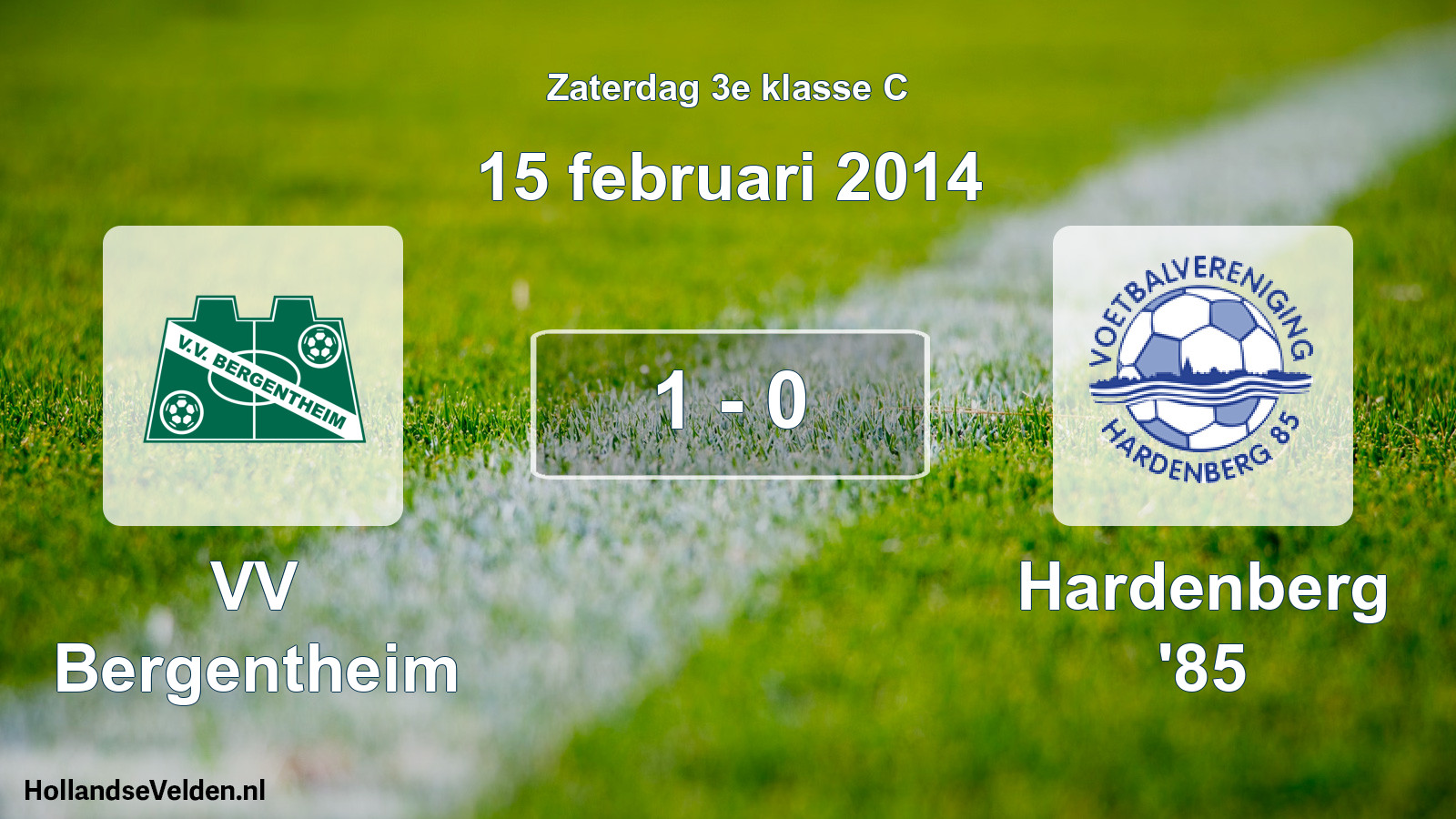 Total number of matches played: VV Bergentheim - Hardenberg '85 1 - 0 (15 February 2014)