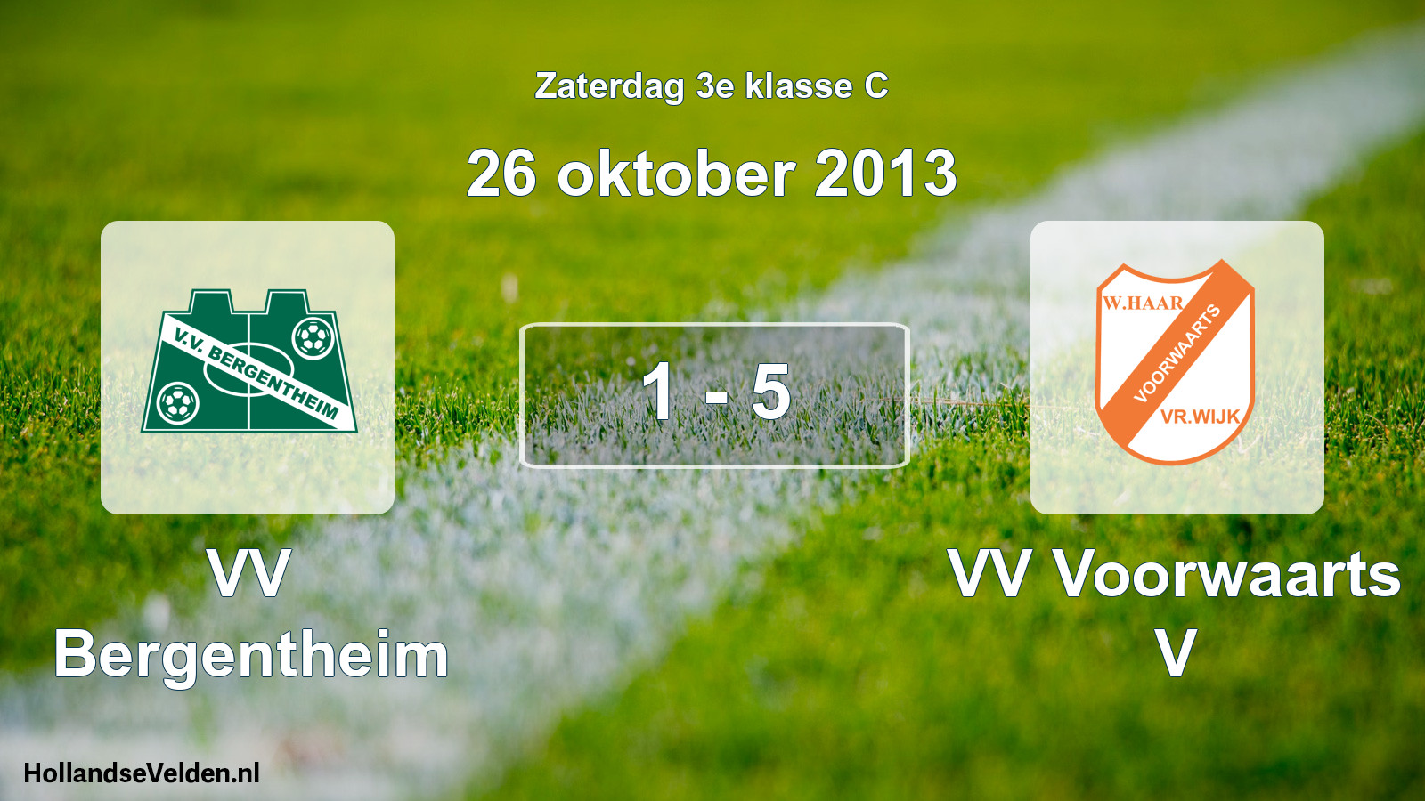 Total number of matches played: VV Bergentheim - VV Voorwaarts V 1 - 5 (26 October 2013)