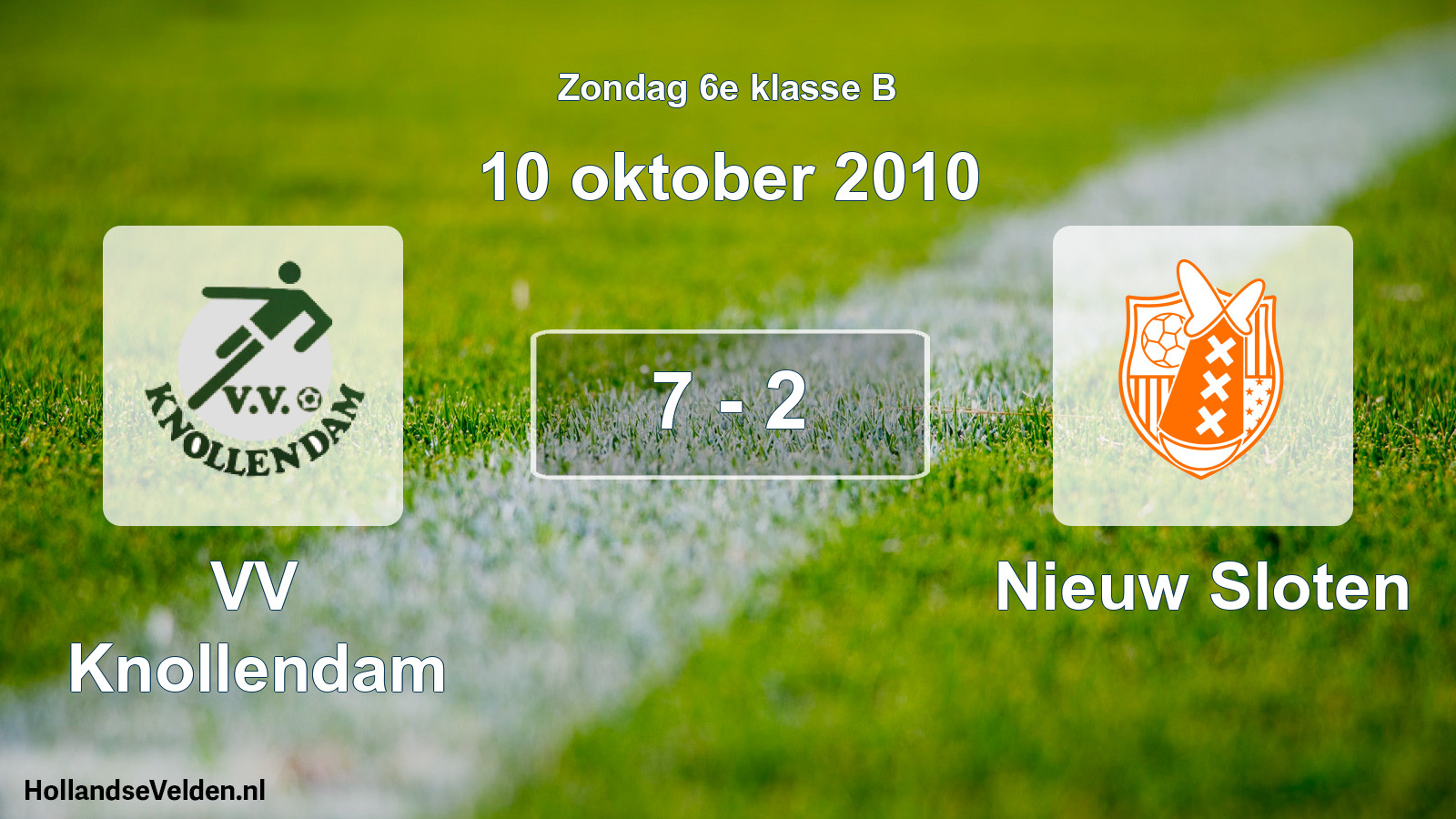 Total number of matches played: VV Knollendam - Nieuw Sloten 7 - 2 (10 October 2010)
