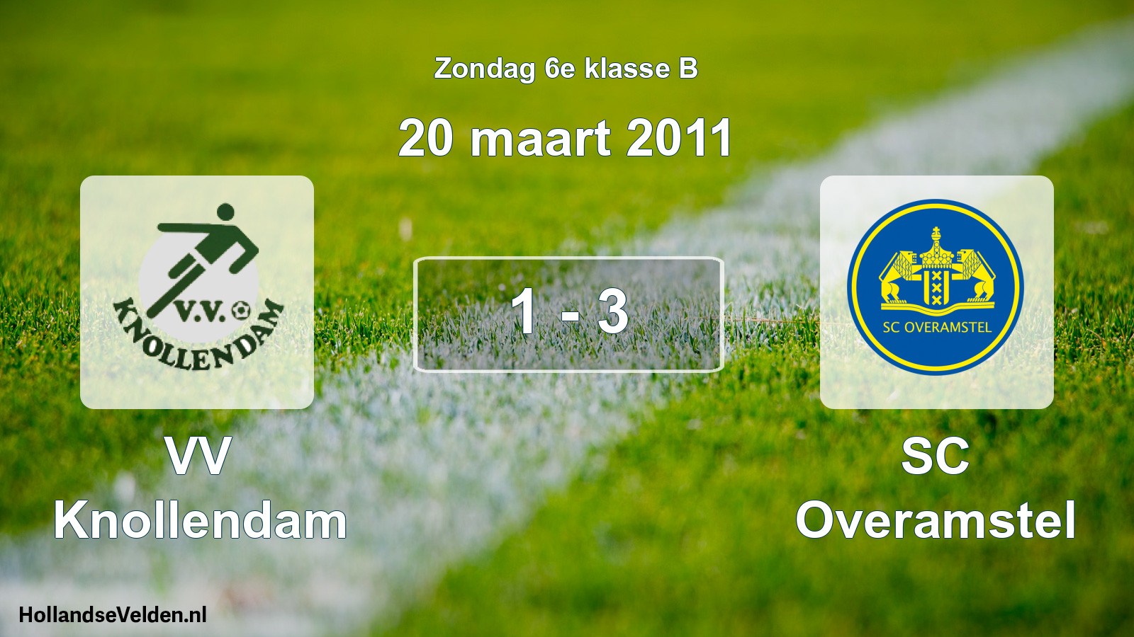 Total number of matches played: VV Knollendam - SC Overamstel 1 - 3 (20 March 2011)