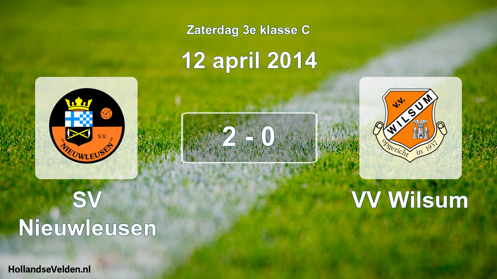 Total number of matches played: SV Nieuwleusen - VV Wilsum 2 - 0 (12 April 2014)