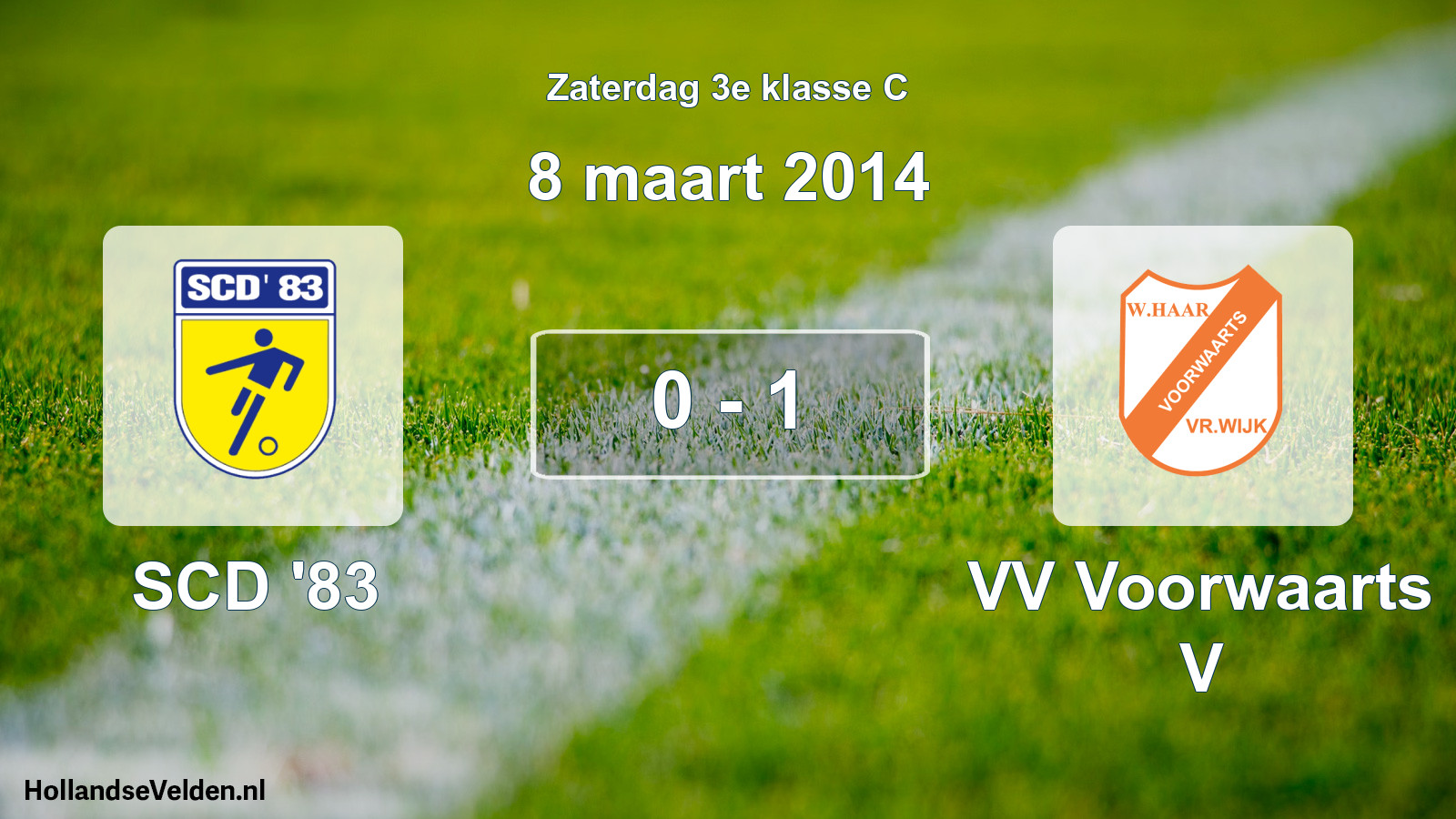 Total number of matches played: SCD '83 - VV Voorwaarts V 0 - 1 (8 March 2014)