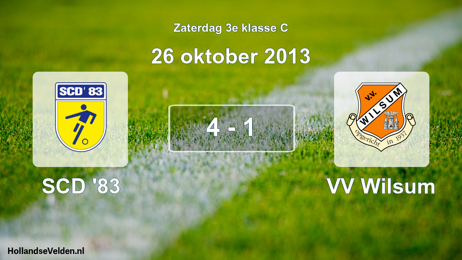 Total number of matches played: SCD '83 - VV Wilsum 4 - 1 (26 October 2013)