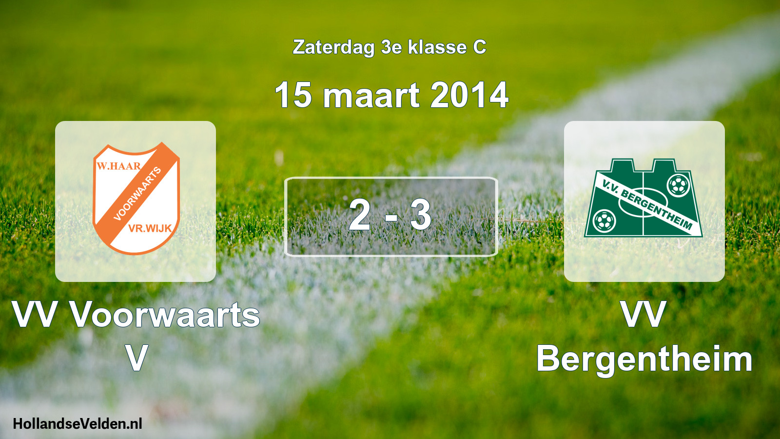 Total number of matches played: VV Voorwaarts V - VV Bergentheim 2 - 3 (15 March 2014)