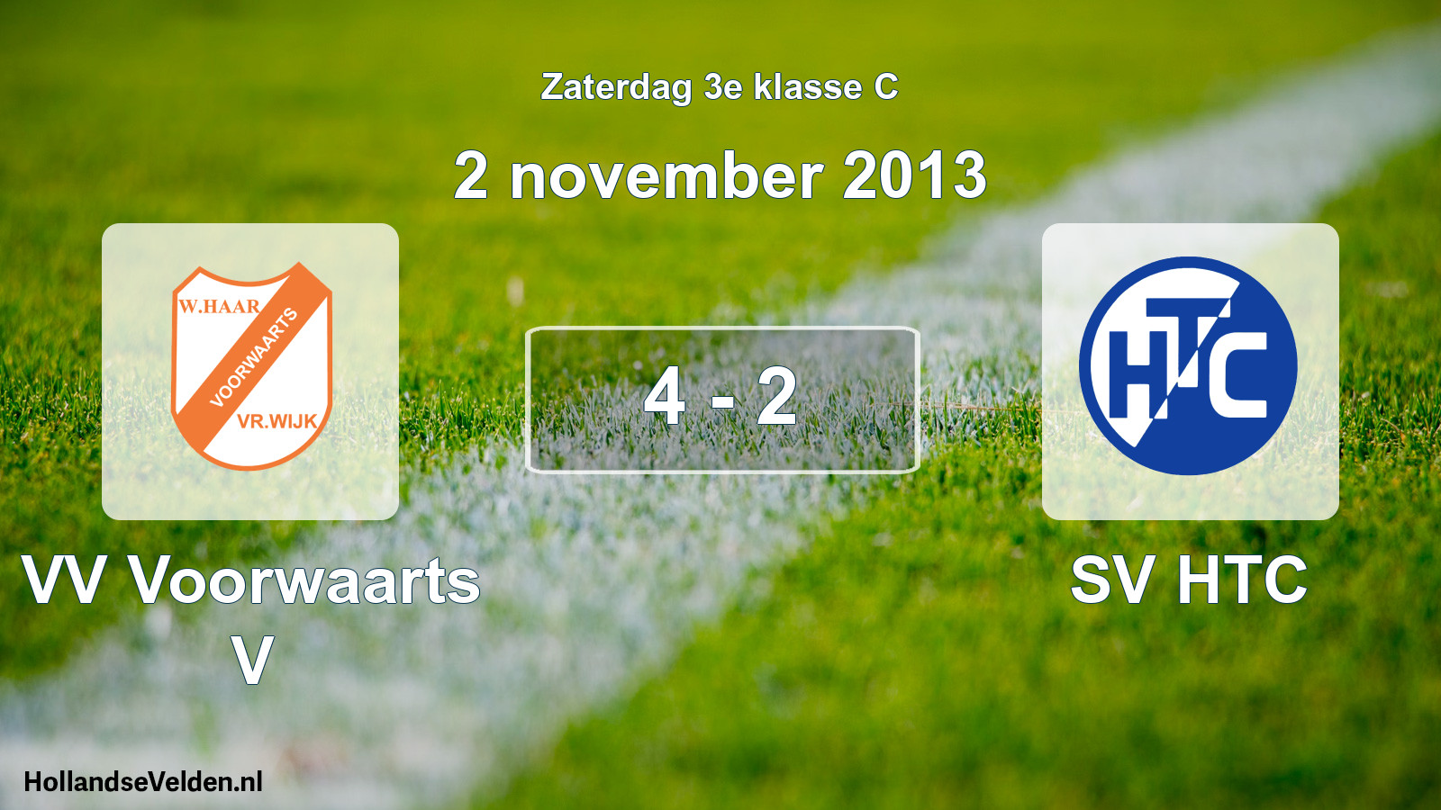 Total number of matches played: VV Voorwaarts V - SV HTC 4 - 2 (2 November 2013)