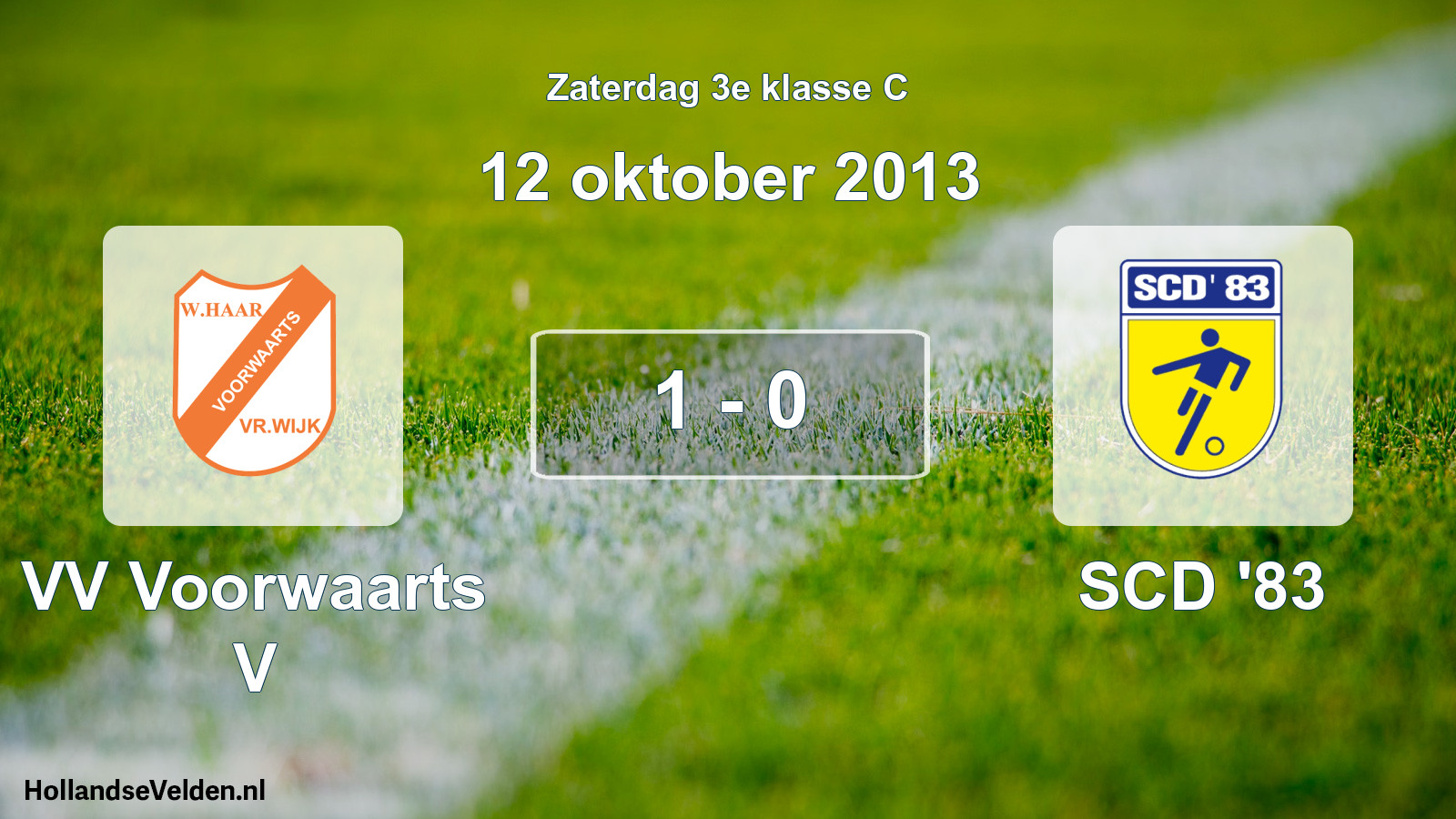 Total number of matches played: VV Voorwaarts V - SCD '83 1 - 0 (12 October 2013)