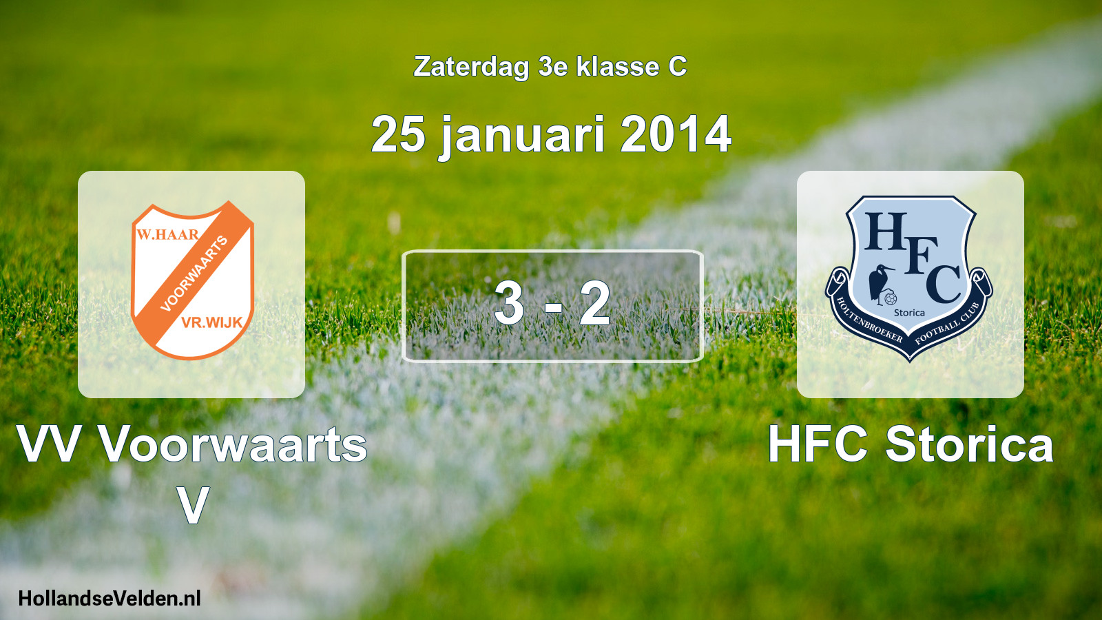 Total number of matches played: VV Voorwaarts V - HFC Storica 3 - 2 (25 January 2014)