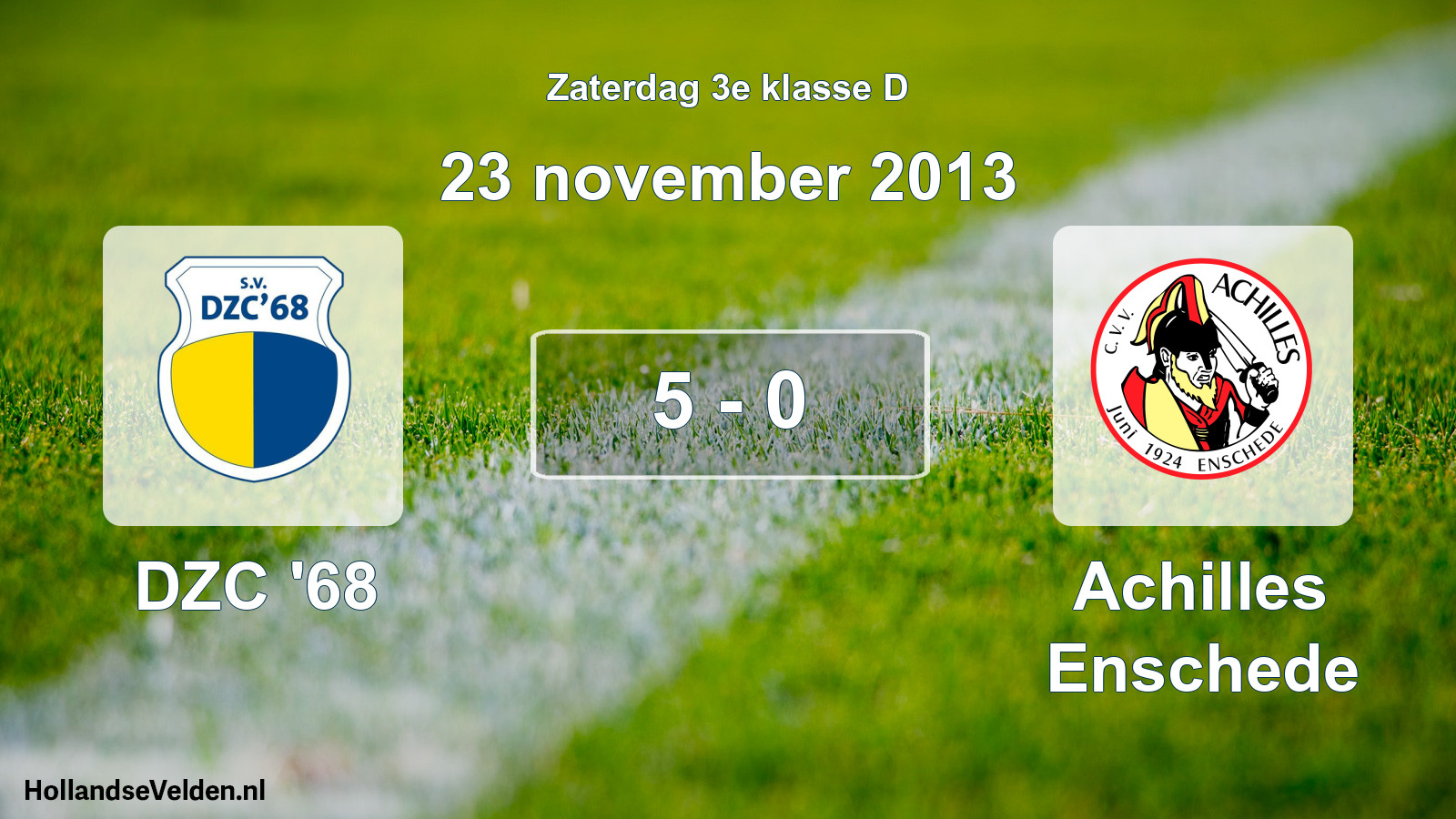 Total number of matches played: DZC '68 - Achilles Enschede 5 - 0 (23 November 2013)