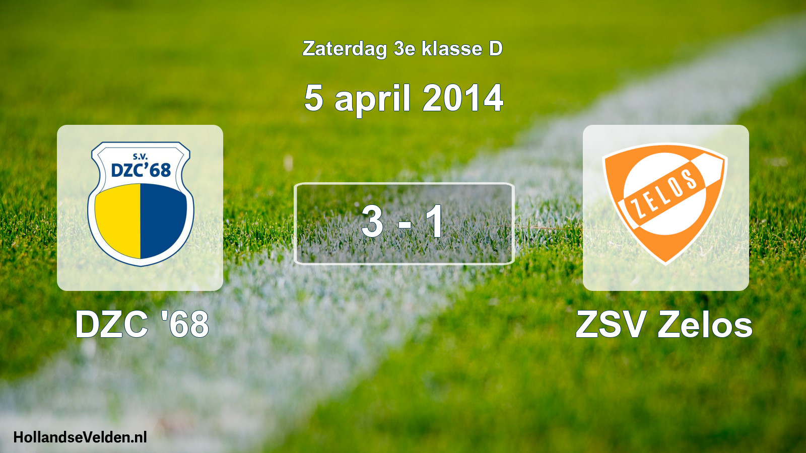 Total number of matches played: DZC '68 - ZSV Zelos 3 - 1 (5 April 2014)