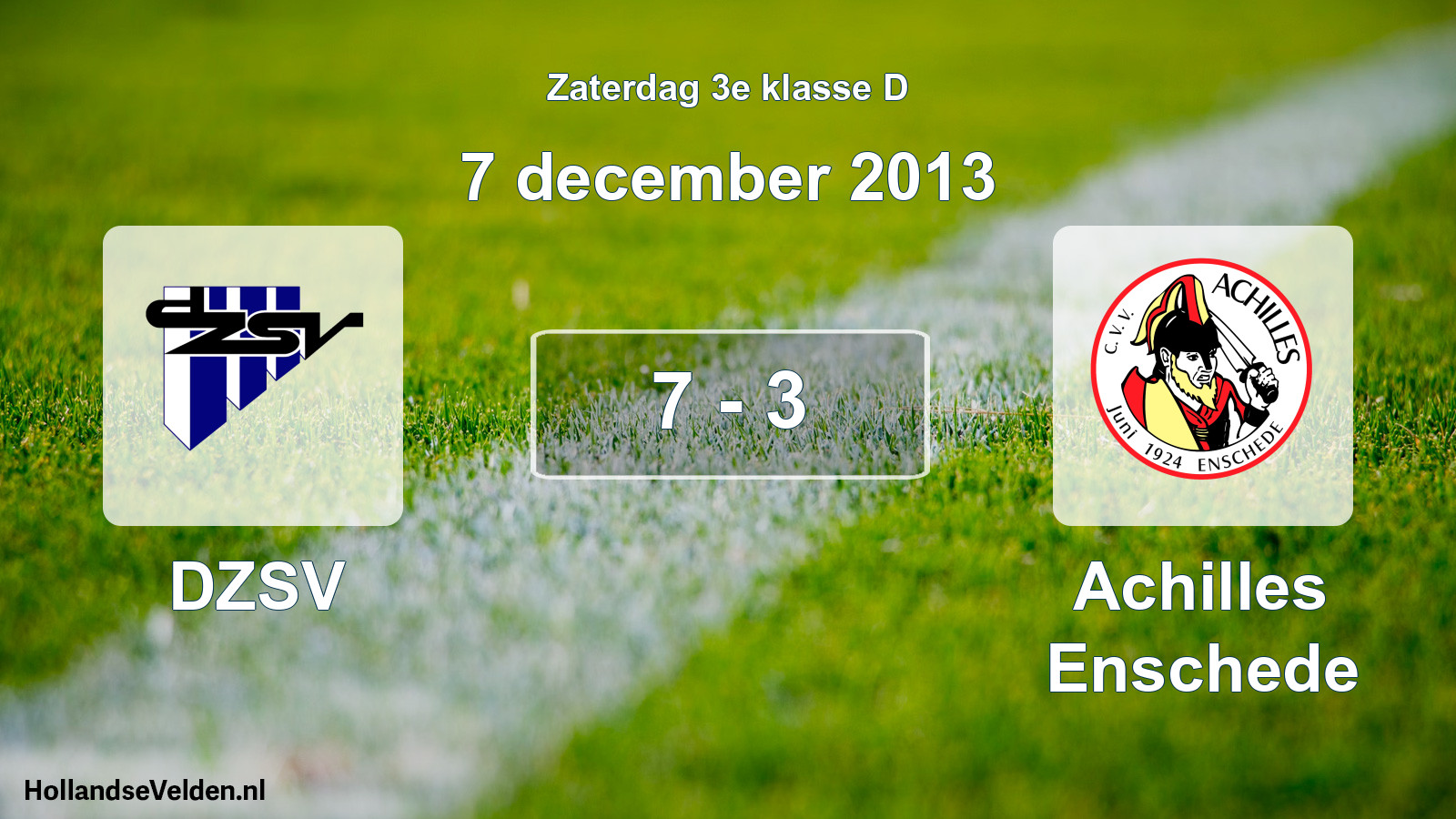 Total number of matches played: DZSV - Achilles Enschede 7 - 3 (7 December 2013)