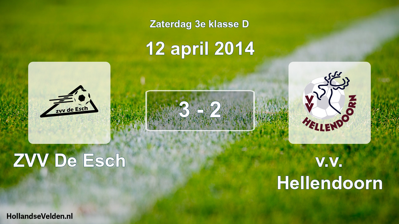 Total number of matches played: ZVV De Esch - v.v. Hellendoorn 3 - 2 (12 April 2014)