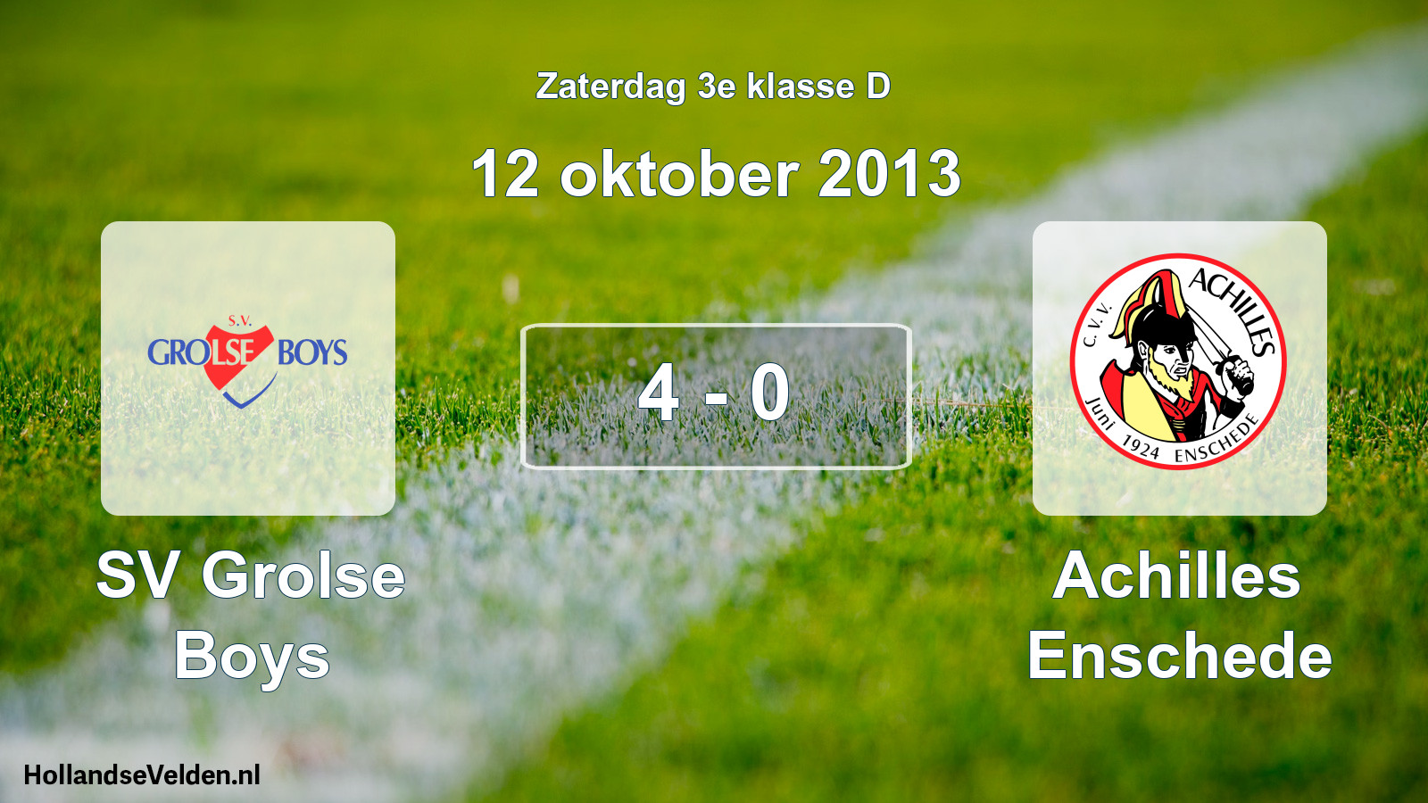 Total number of matches played: SV Grolse Boys - Achilles Enschede 4 - 0 (12 October 2013)