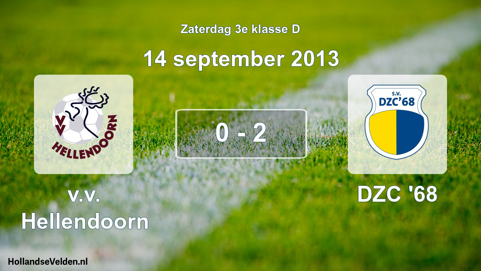 Gespeelde wedstrijd: v.v. Hellendoorn - DZC '68 0 - 2 (14 september 2013)