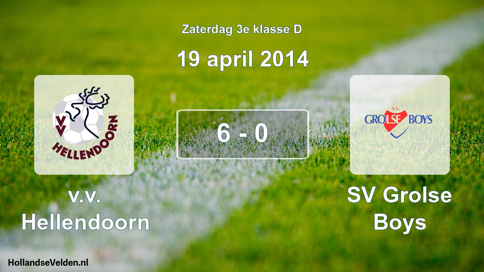Total number of matches played: v.v. Hellendoorn - SV Grolse Boys 6 - 0 (19 April 2014)
