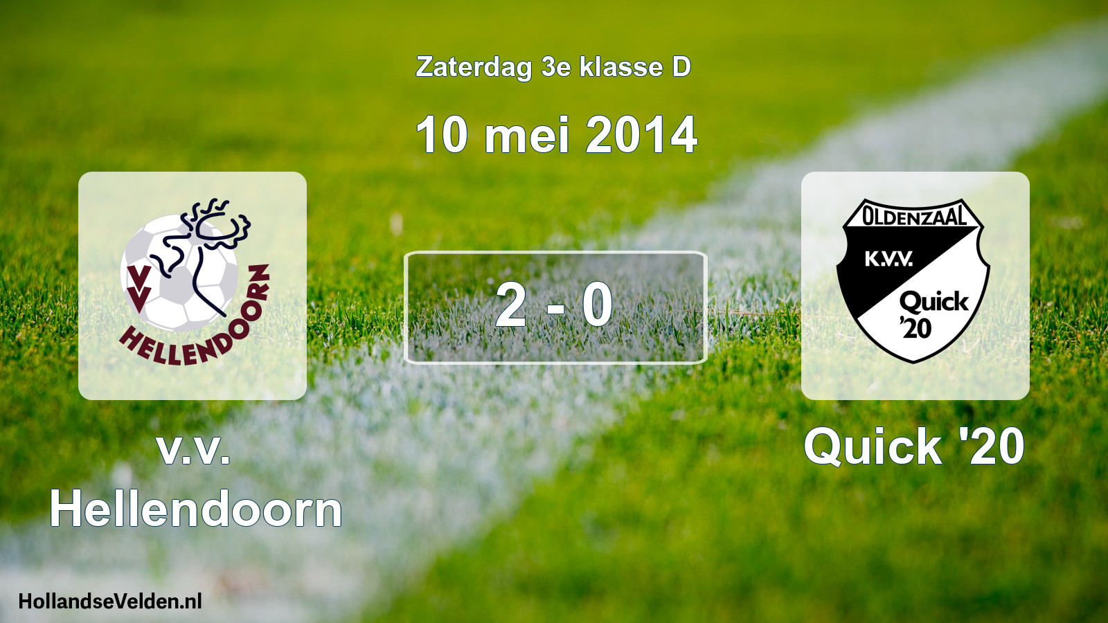 Total number of matches played: v.v. Hellendoorn - Quick '20 2 - 0 (10 May 2014)