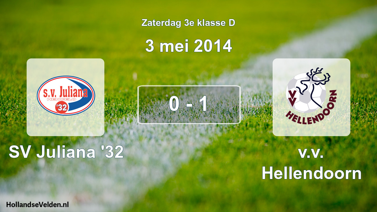 Total number of matches played: SV Juliana '32 - v.v. Hellendoorn 0 - 1 (3 May 2014)
