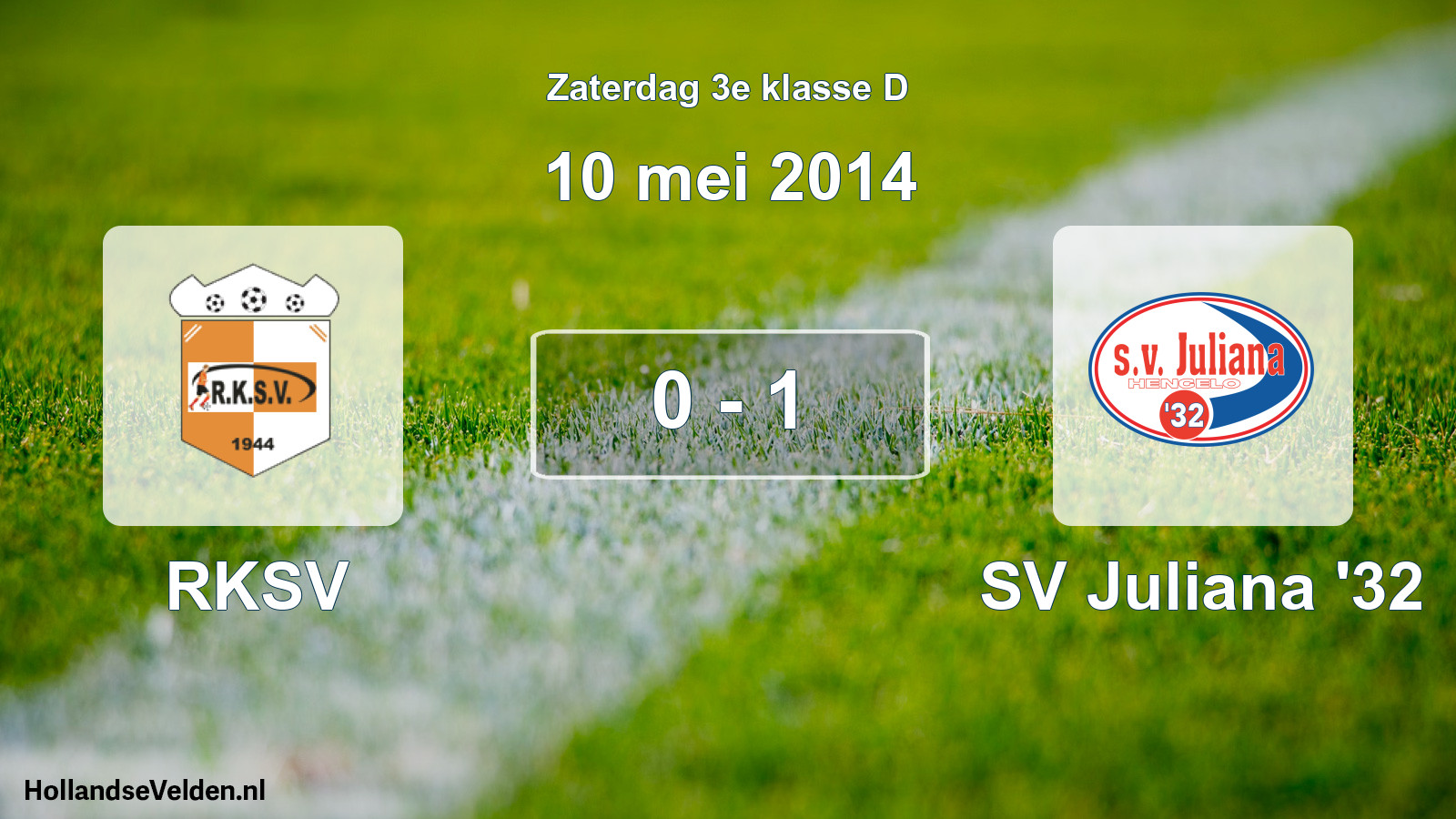 Total number of matches played: RKSV - SV Juliana '32 0 - 1 (10 May 2014)