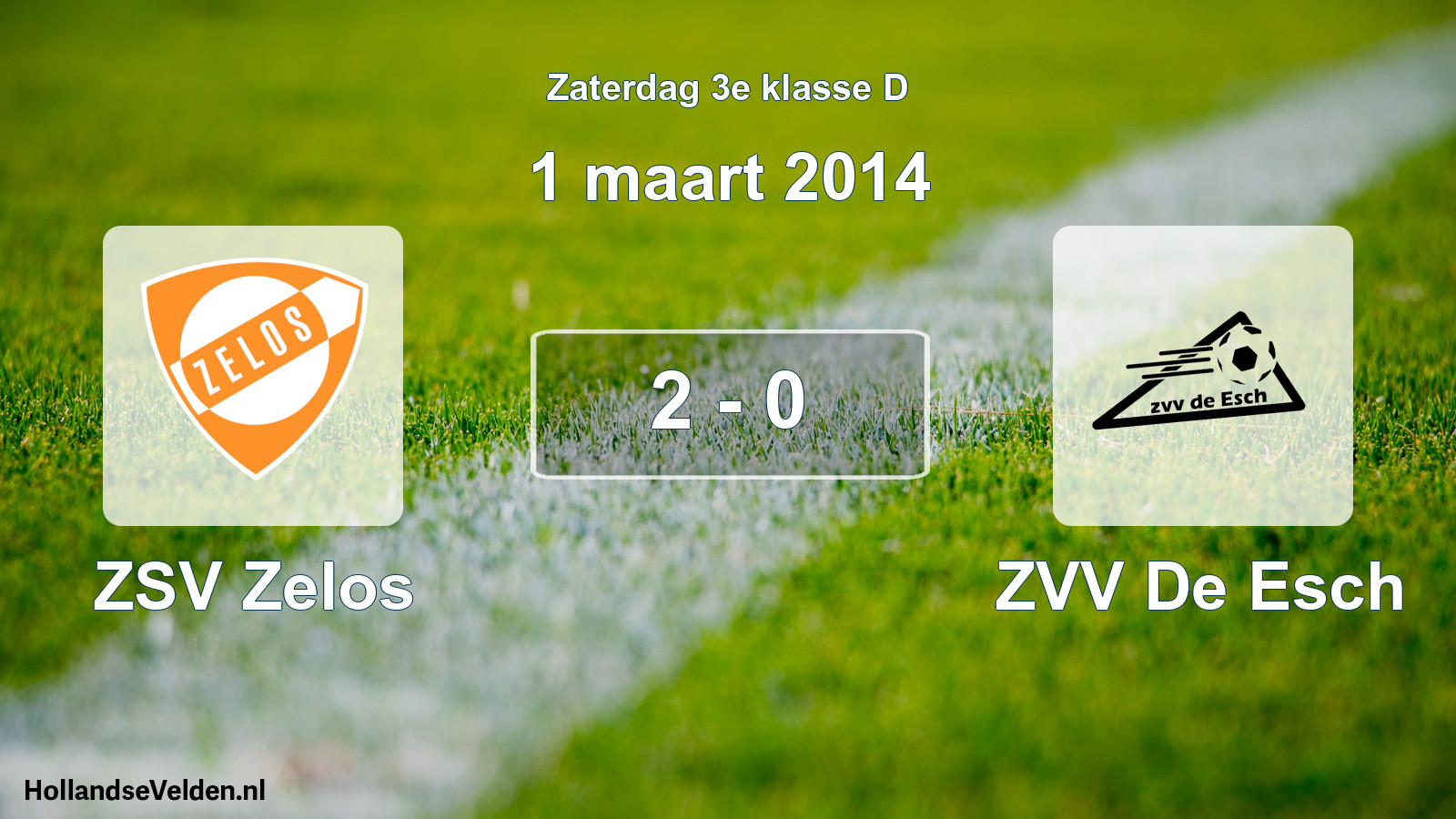 Total number of matches played: ZSV Zelos - ZVV De Esch 2 - 0 (1 March 2014)