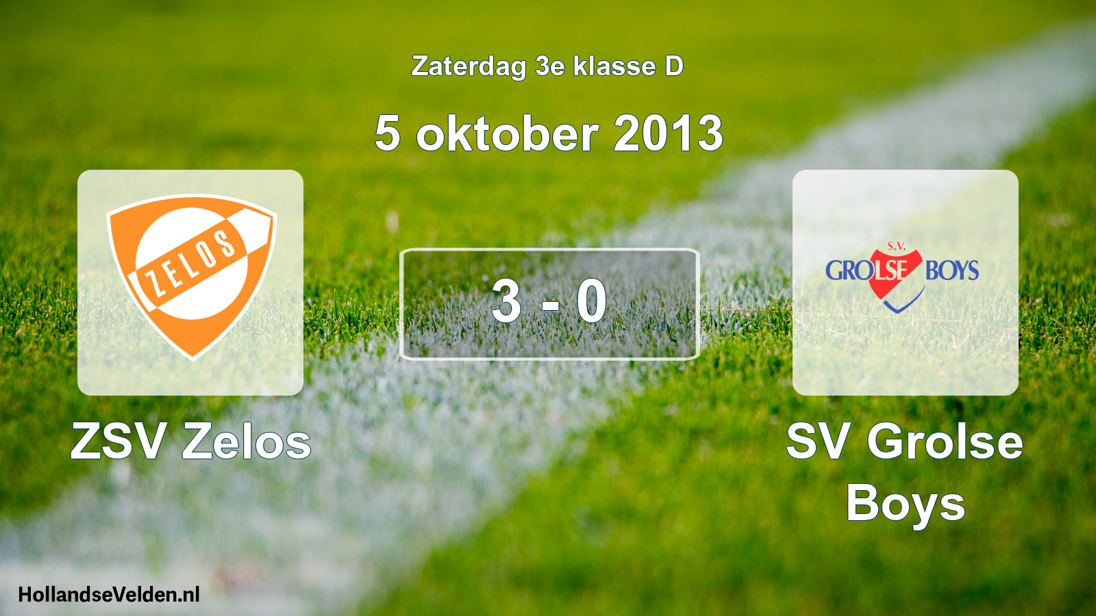 Total number of matches played: ZSV Zelos - SV Grolse Boys 3 - 0 (5 October 2013)