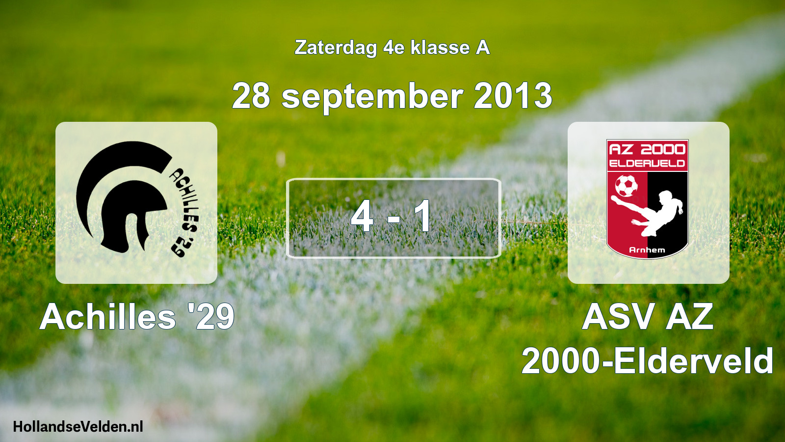 Total number of matches played: Achilles '29 - ASV AZ 2000-Elderveld 4 - 1 (28 September 2013)