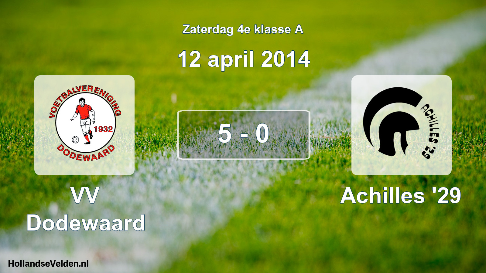 Total number of matches played: VV Dodewaard - Achilles '29 5 - 0 (12 April 2014)