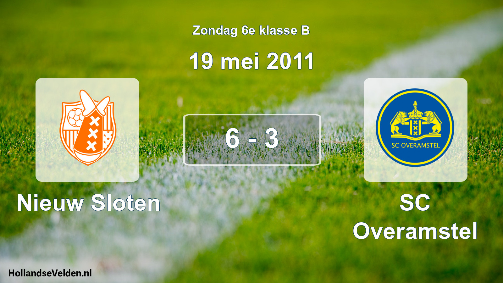 Total number of matches played: Nieuw Sloten - SC Overamstel 6 - 3 (19 May 2011)