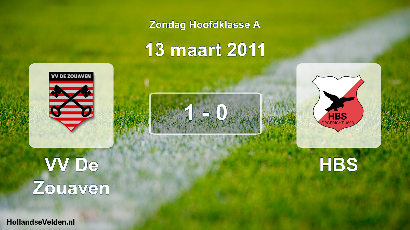 Total number of matches played: VV De Zouaven - HBS 1 - 0 (13 March 2011)