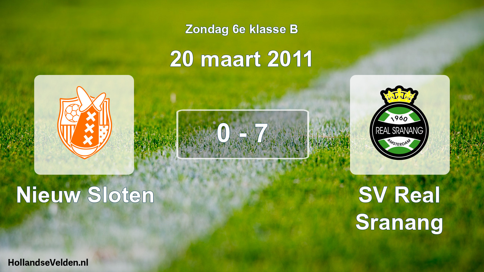 Total number of matches played: Nieuw Sloten - SV Real Sranang 0 - 7 (20 March 2011)