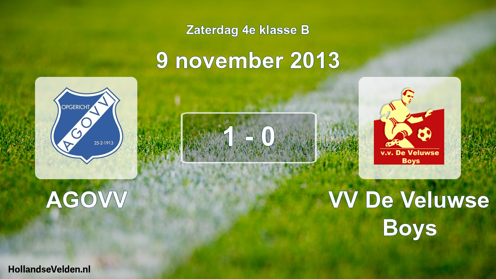 Total number of matches played: AGOVV - VV De Veluwse Boys 1 - 0 (9 November 2013)