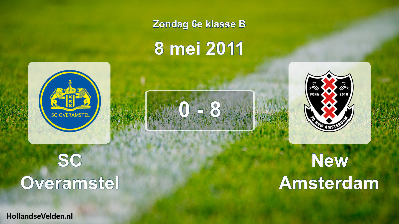 Total number of matches played: SC Overamstel - New Amsterdam 0 - 8 (8 May 2011)
