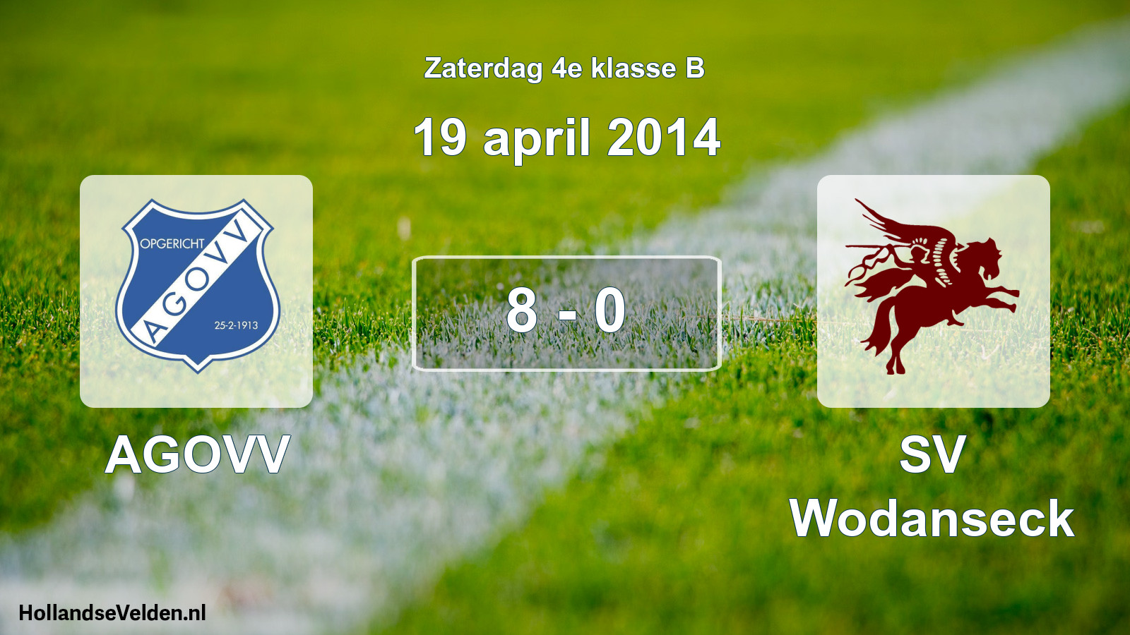 Total number of matches played: AGOVV - SV Wodanseck 8 - 0 (19 April 2014)