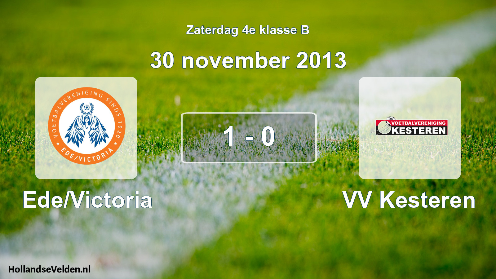 Total number of matches played: Ede/Victoria - VV Kesteren 1 - 0 (30 November 2013)