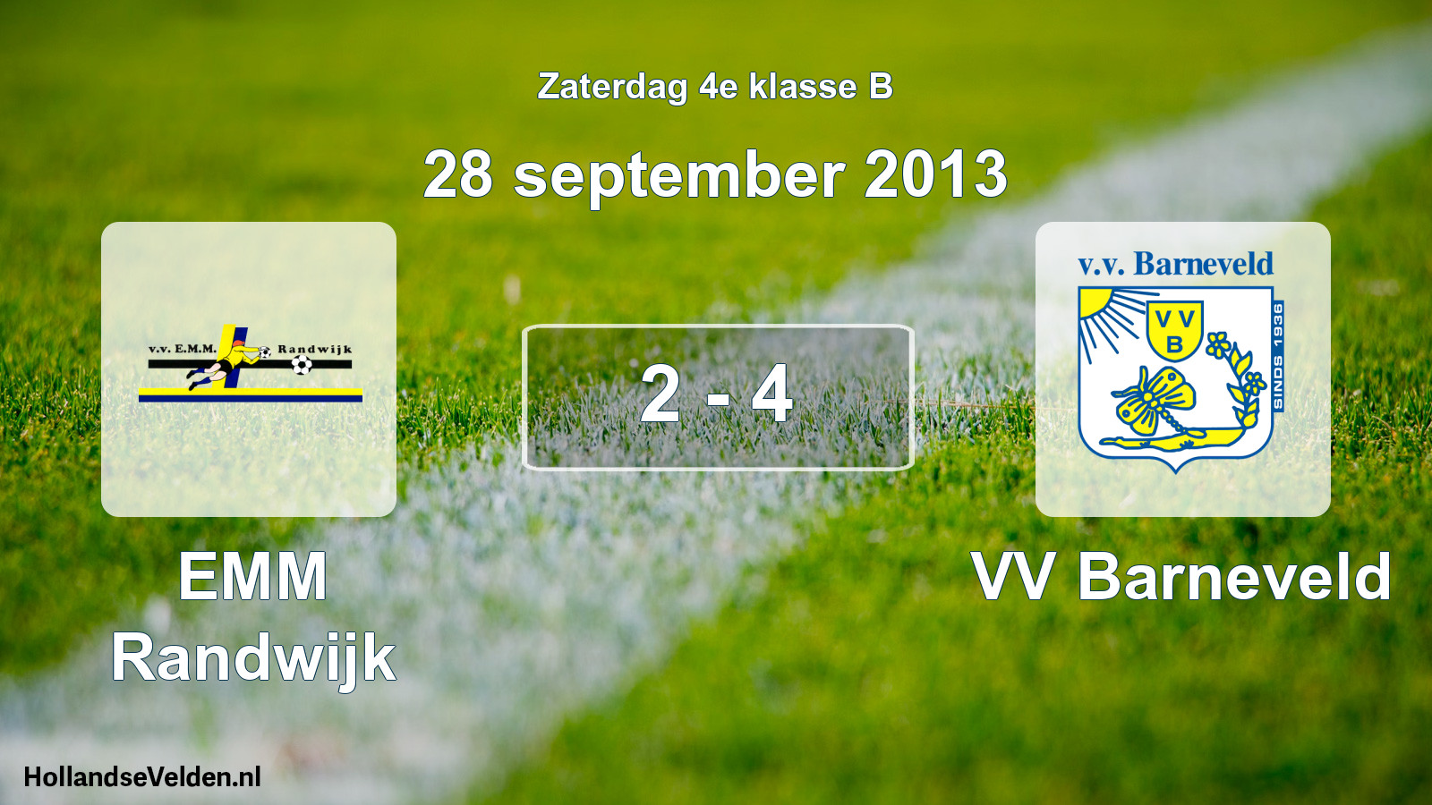 Total number of matches played: EMM Randwijk - VV Barneveld 2 - 4 (28 September 2013)