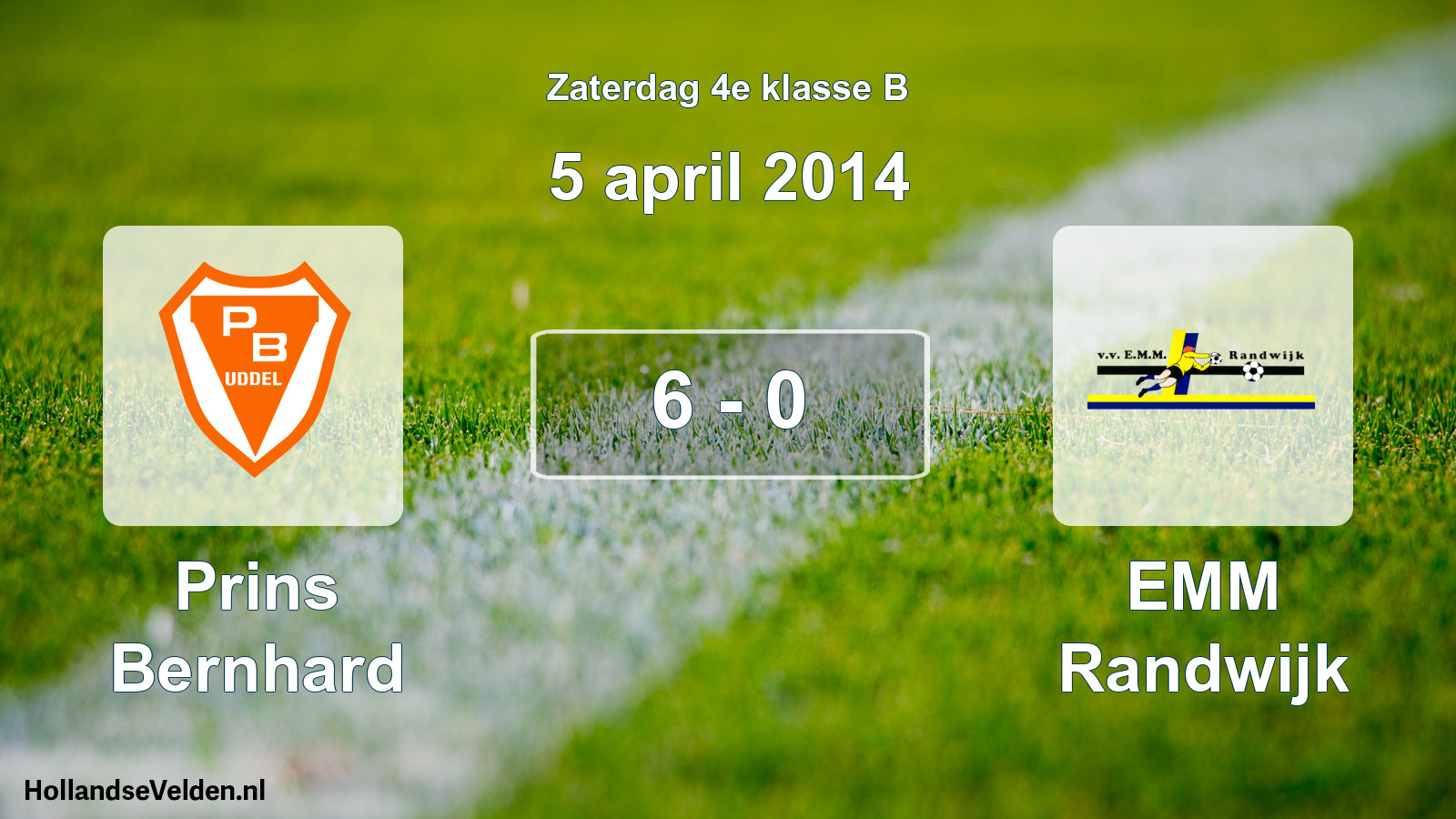 Total number of matches played: Prins Bernhard - EMM Randwijk 6 - 0 (5 April 2014)